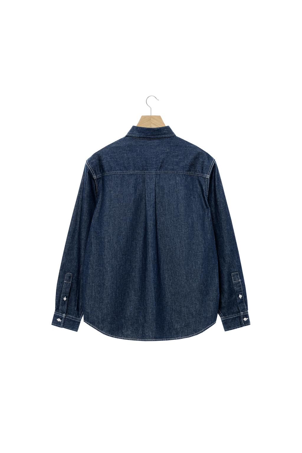 ДЖИНСОВАЯ РУБАШКА ИЗ ХЛОПКА И КАШЕМИРА