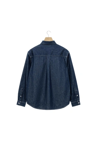 Джинсовая рубашка из хлопка и кашемира- Заказать в России