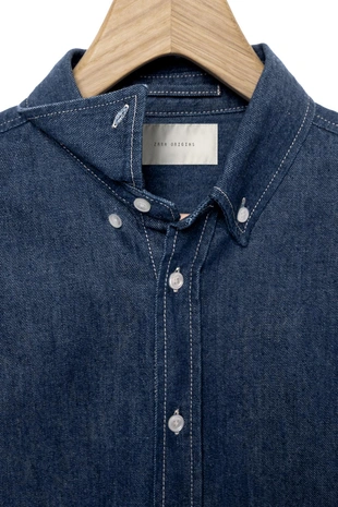 Джинсовая рубашка из хлопка и кашемира- Заказать в России