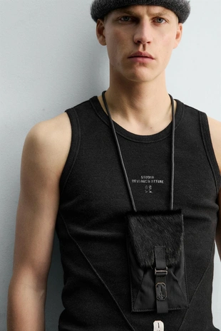 Сумка через плечо с деталями из овчины X SR_A- Заказать в России