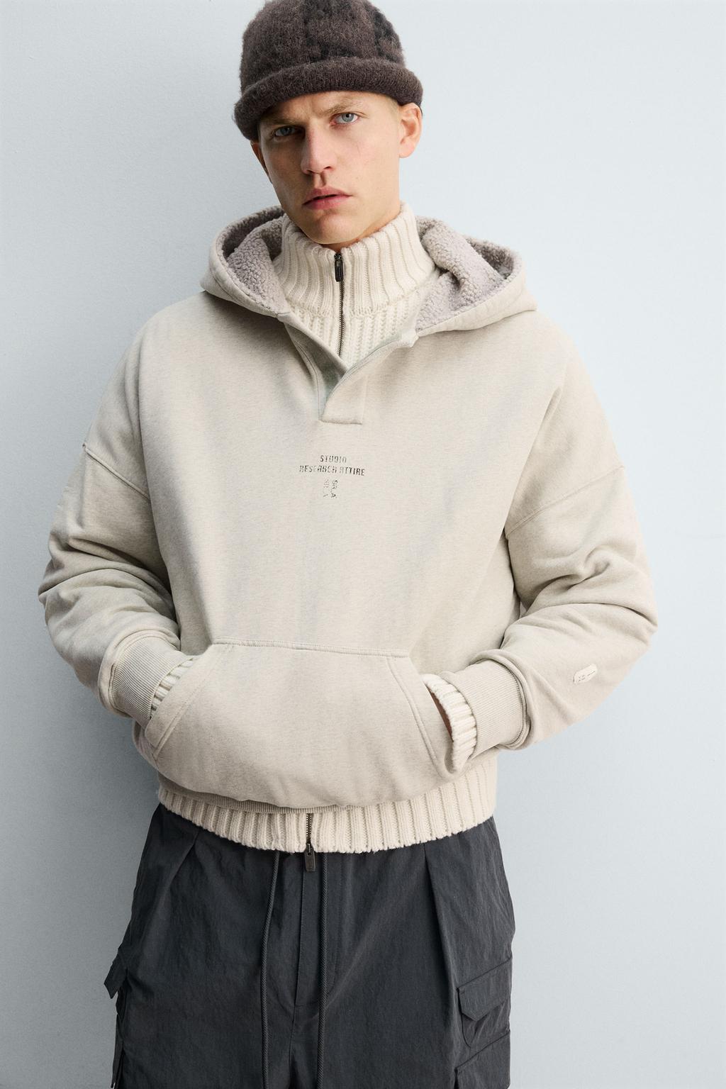 Худи с карманом на молнии contrast pouch pocket x sr_a