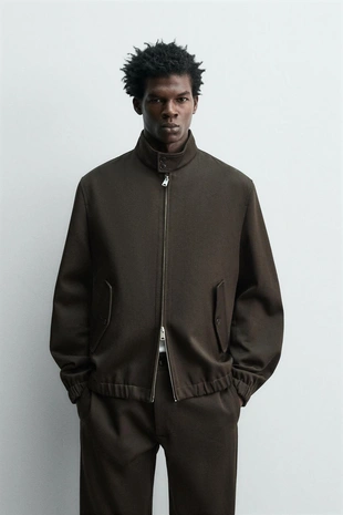 Куртка из рельефной шерсти и хлопка- Заказать в России