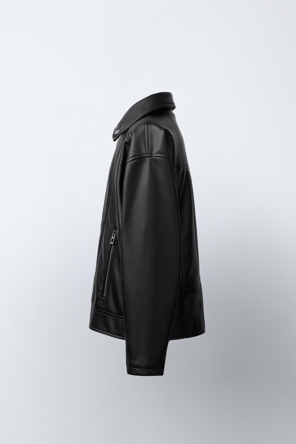 КУРТКА В БАЙКЕРСКОМ СТИЛЕ ИЗ ИСКУССТВЕННОЙ КОЖИ