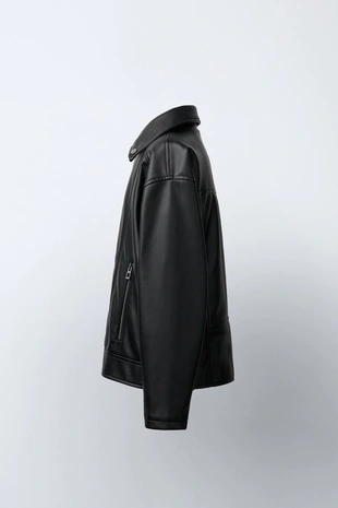 Black | 5854/781/800 - Zara Куртка в байкерском стиле из искусственной кожи