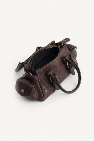 Chocolate | 6597/610/721 - Zara Сумка MINI LEATHER BOWLING LIMITED EDITION