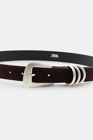 Ремень из спилковой кожи с кольцами - Заказать в России