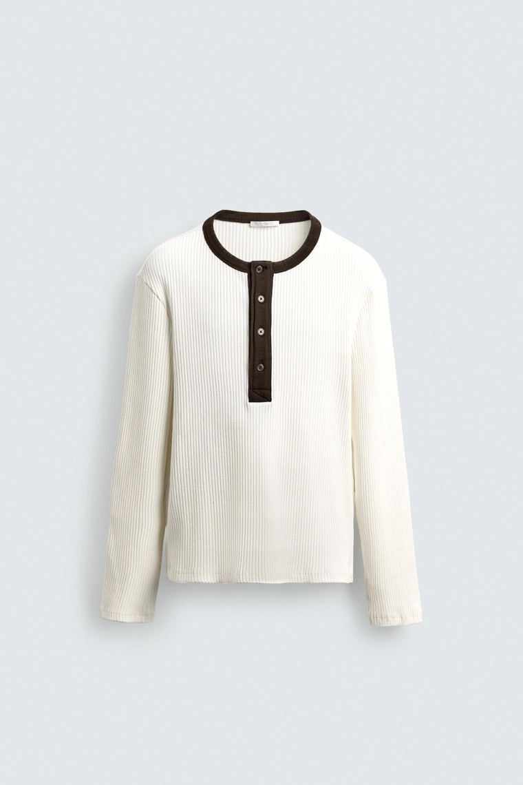 Рубашка с отложным воротником из рубчиковой ткани