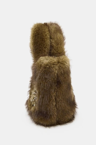 Сумка из искусственного меха с блестками- Заказать в России