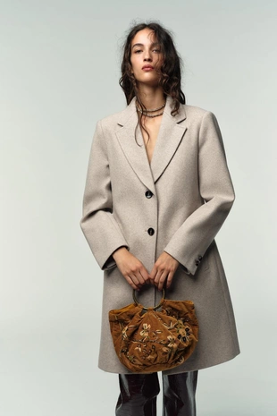 Сумка-мешок из вельвета с вышивкой- Заказать в России