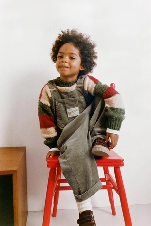 Длинный вельветовый комбинезон с этикеткой- Заказать в России