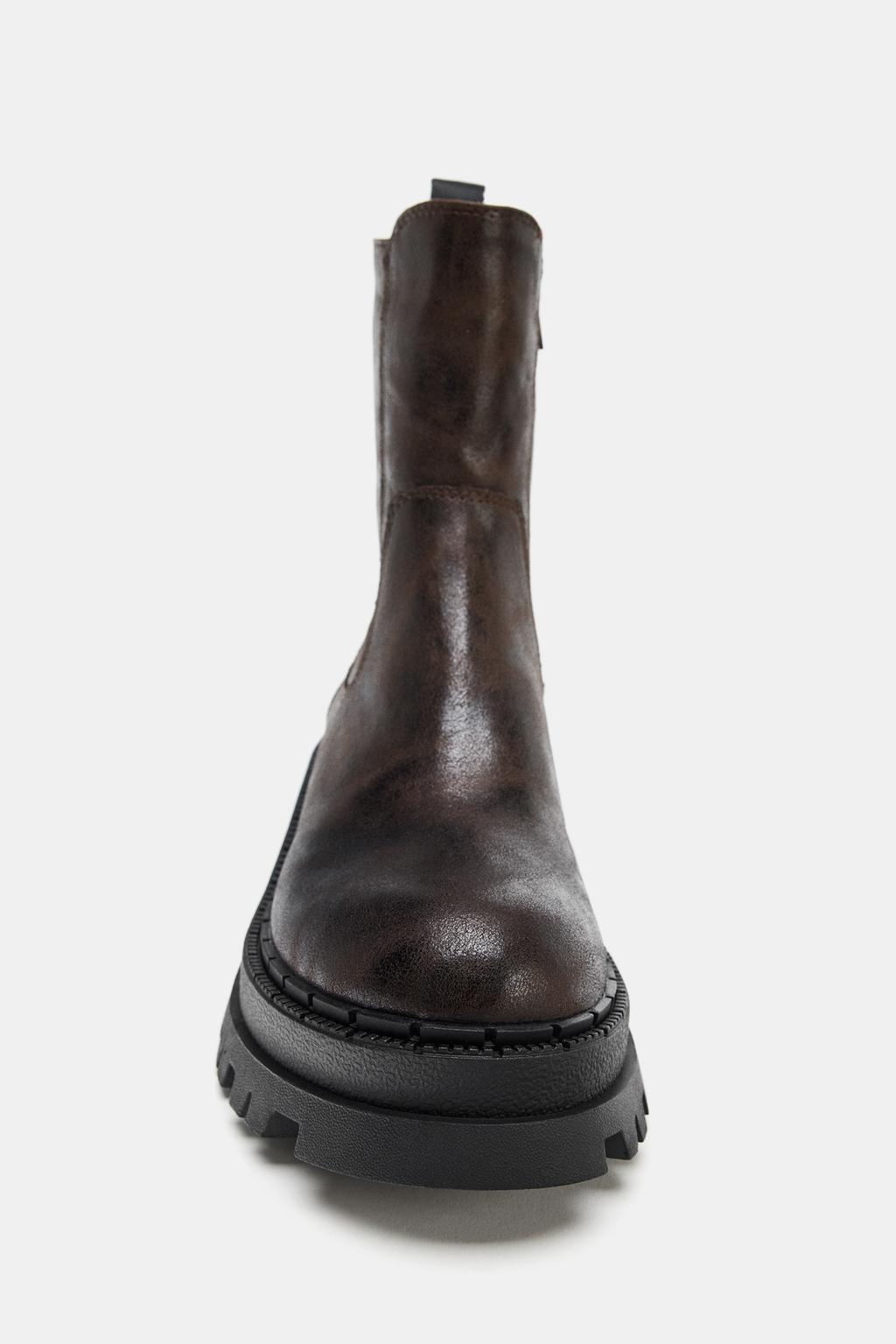 БОТИНКИ НА ПЛАТФОРМЕ С ЭФФЕКТОМ ПОТЕРТОСТИ