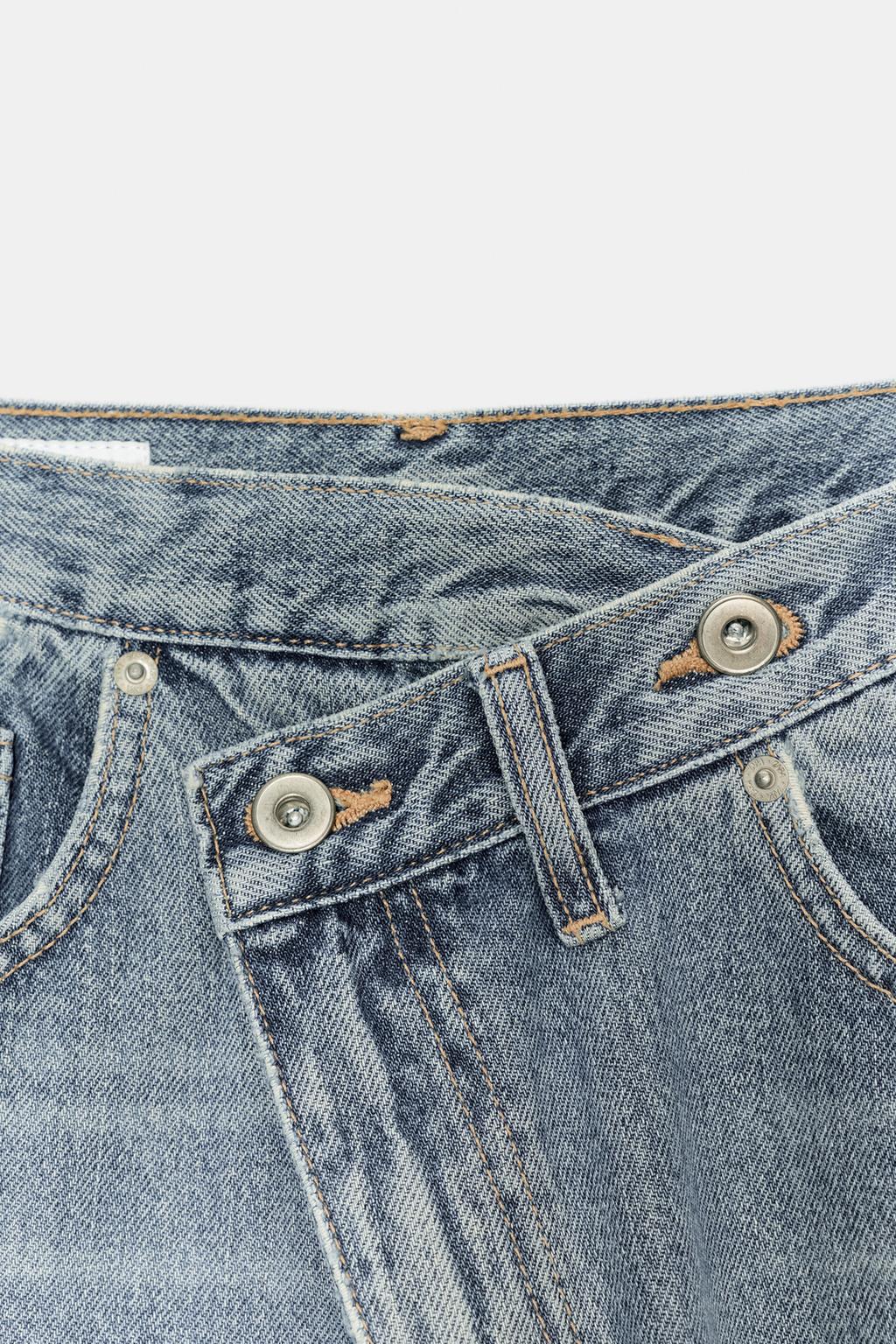 ДЖИНСЫ TRF WIDE LEG С ПЕРЕКРЕСТНОЙ ТАЛИЕЙ И ВЫСОКОЙ ПОСАДКОЙ