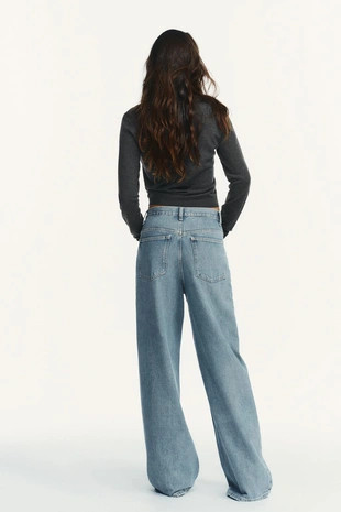 Джинсы TRF WIDE LEG с перекрестной талией и высокой посадкой- Заказать в России