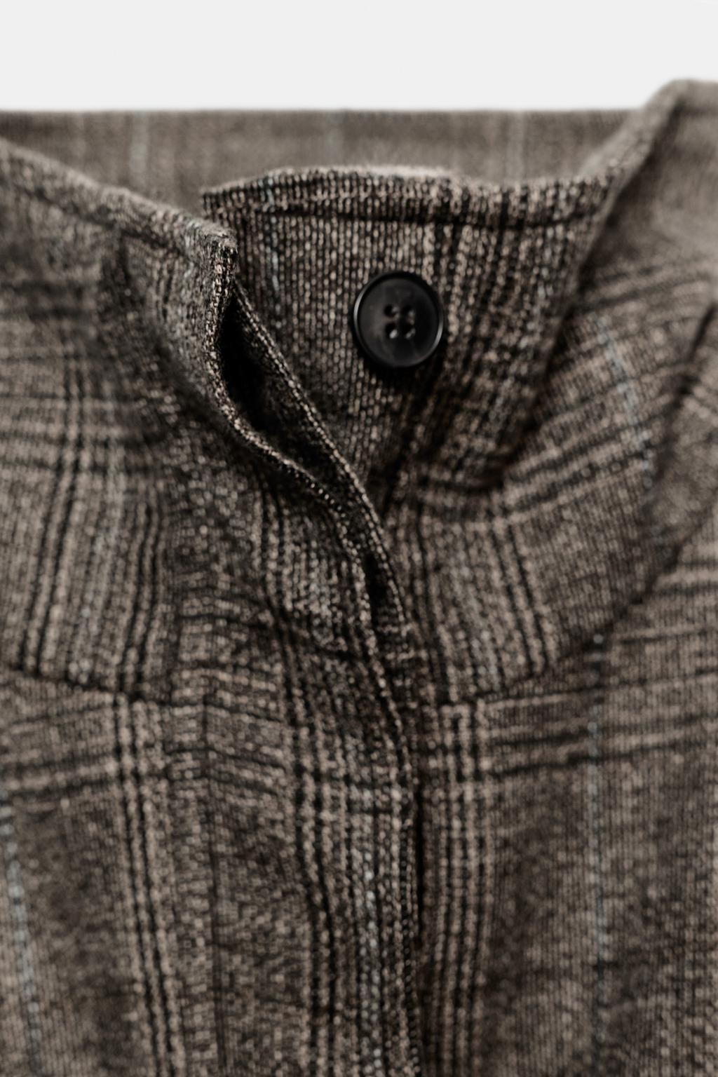 КУРТКА С БАСКОЙ В КЛЕТКУ ИЗ СМЕСОВОЙ ШЕРСТИ — ZW COLLECTION