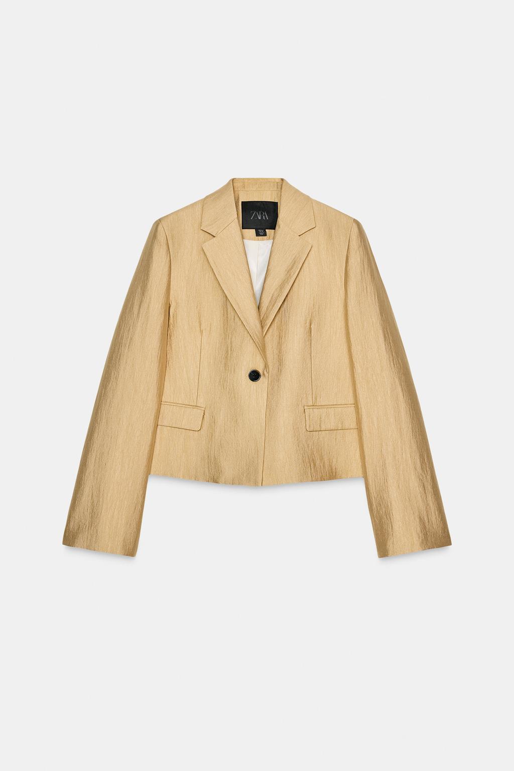 УКОРОЧЕННЫЙ БЛЕЙЗЕР ИЗ ТКАНИ С МЕТАЛЛИЧЕСКИМ БЛЕСКОМ — ZW COLLECTION