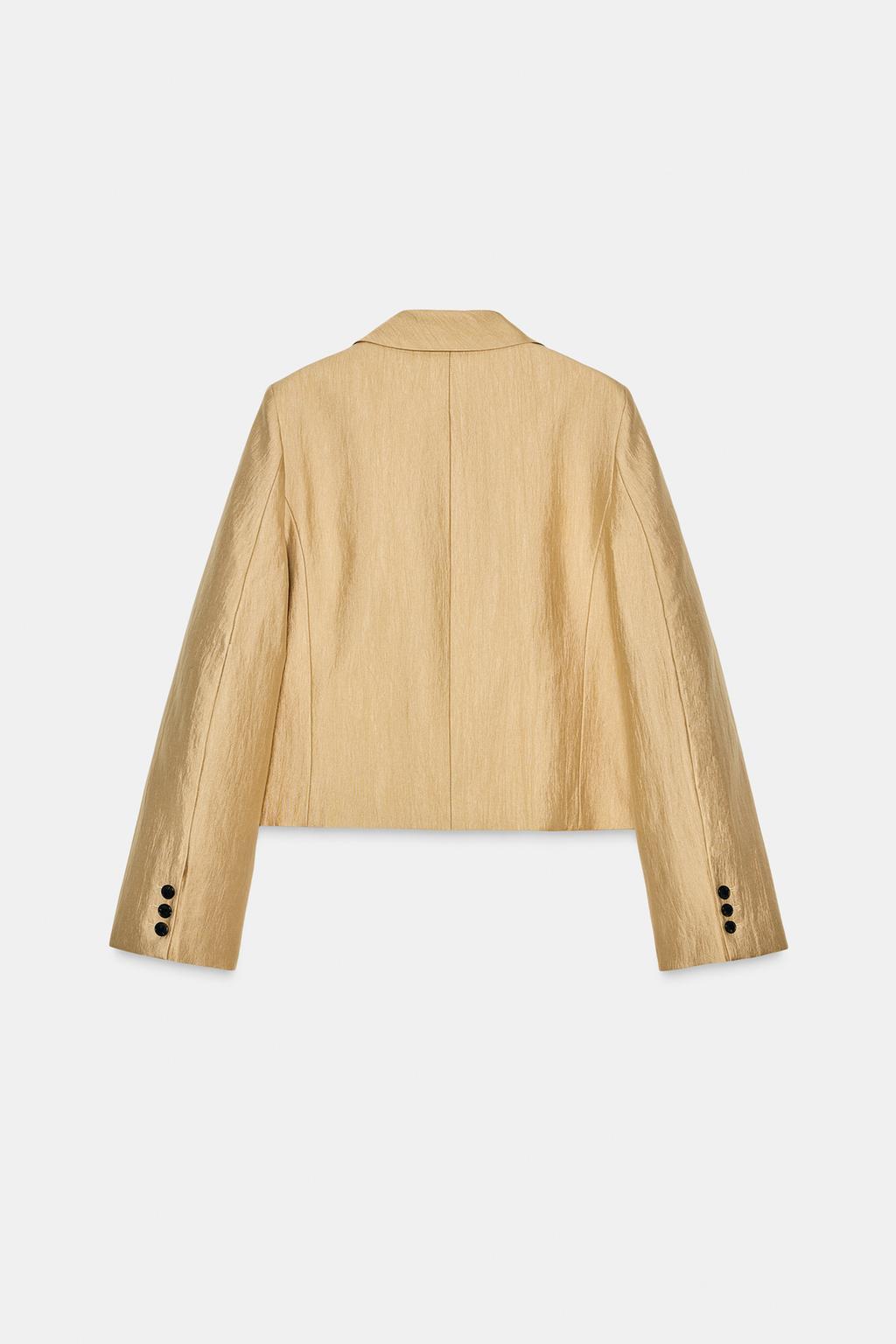 УКОРОЧЕННЫЙ БЛЕЙЗЕР ИЗ ТКАНИ С МЕТАЛЛИЧЕСКИМ БЛЕСКОМ — ZW COLLECTION