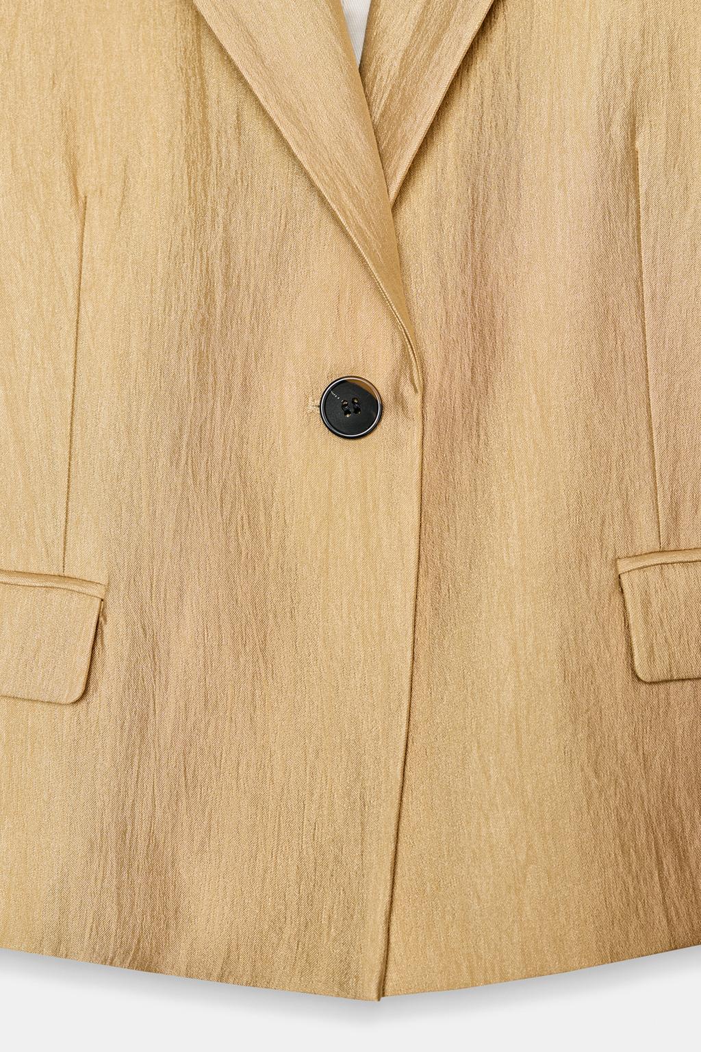 УКОРОЧЕННЫЙ БЛЕЙЗЕР ИЗ ТКАНИ С МЕТАЛЛИЧЕСКИМ БЛЕСКОМ — ZW COLLECTION