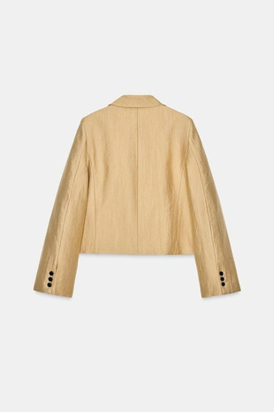 Укороченный блейзер из ткани с металлическим блеском — ZW COLLECTION- Заказать в России