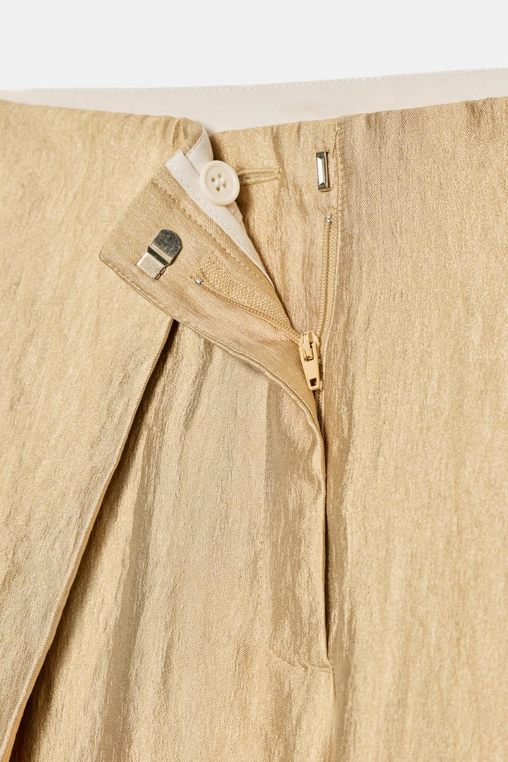 МЕТАЛЛИЗИРОВАННЫЕ БРЮКИ СО СКЛАДКАМИ — ZW COLLECTION