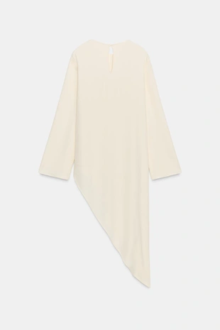 Ecru | 4437/262/712 - Zara Асимметричный свободный топ из коллекции ZW