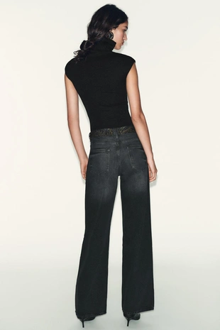 Хлопковое боди с воротником-стойкой- Заказать в России