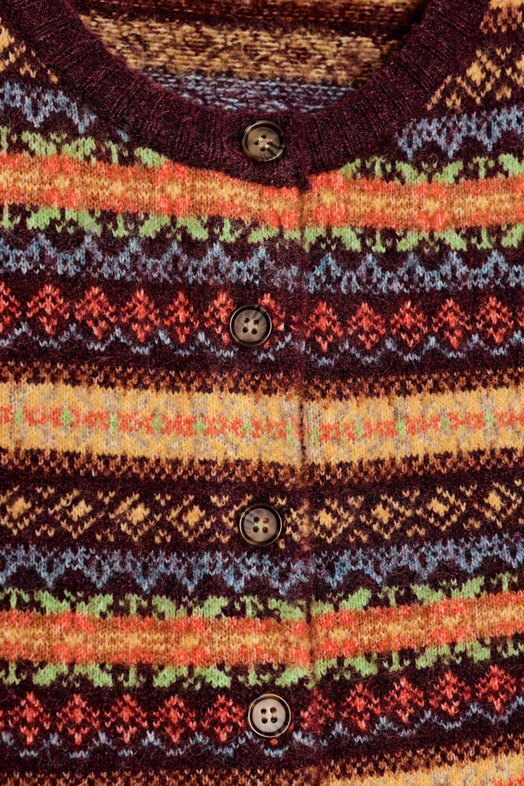 Кардиган с укороченным кроем из жаккардового трикотажа