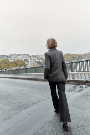 Блейзер в ёлочку с шерстью- Заказать в России