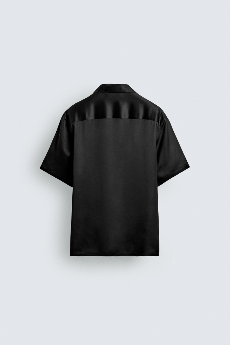 Рубашка regular fit из атласной ткани