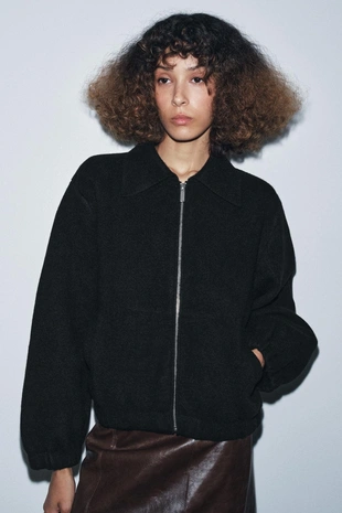 Трикотажный бомбер на молнии- Заказать в России