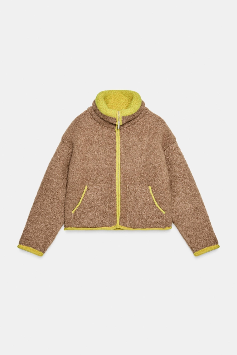 Кардиган с контрастными оборками