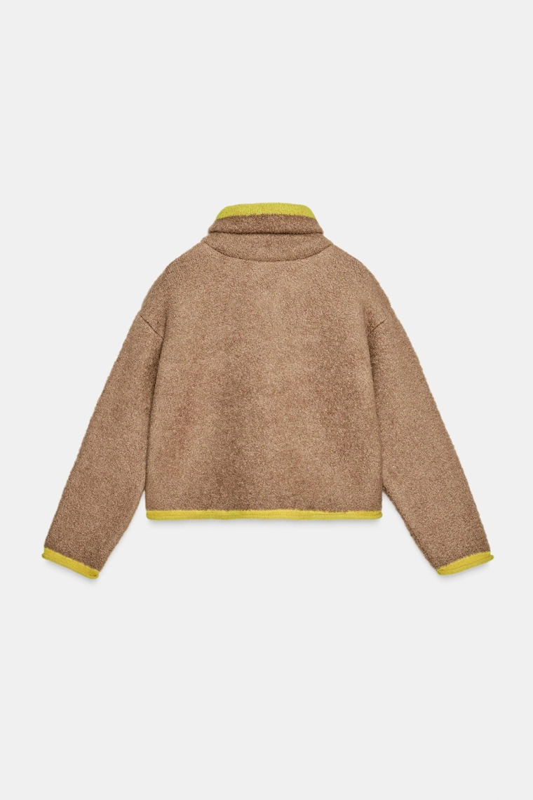 Кардиган с контрастными оборками