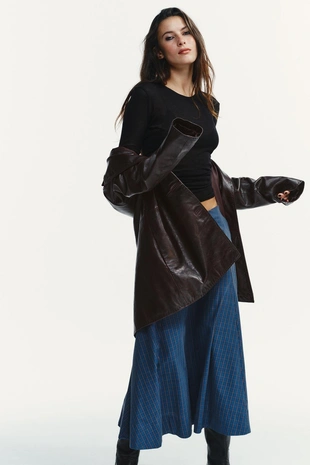 Купить Zara Юбка миди в клетку со складками