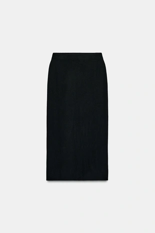 Black | 3920/026/800 - Zara Трикотажная юбка миди