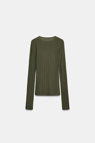 Мягкая футболка в рубчик- Заказать в России