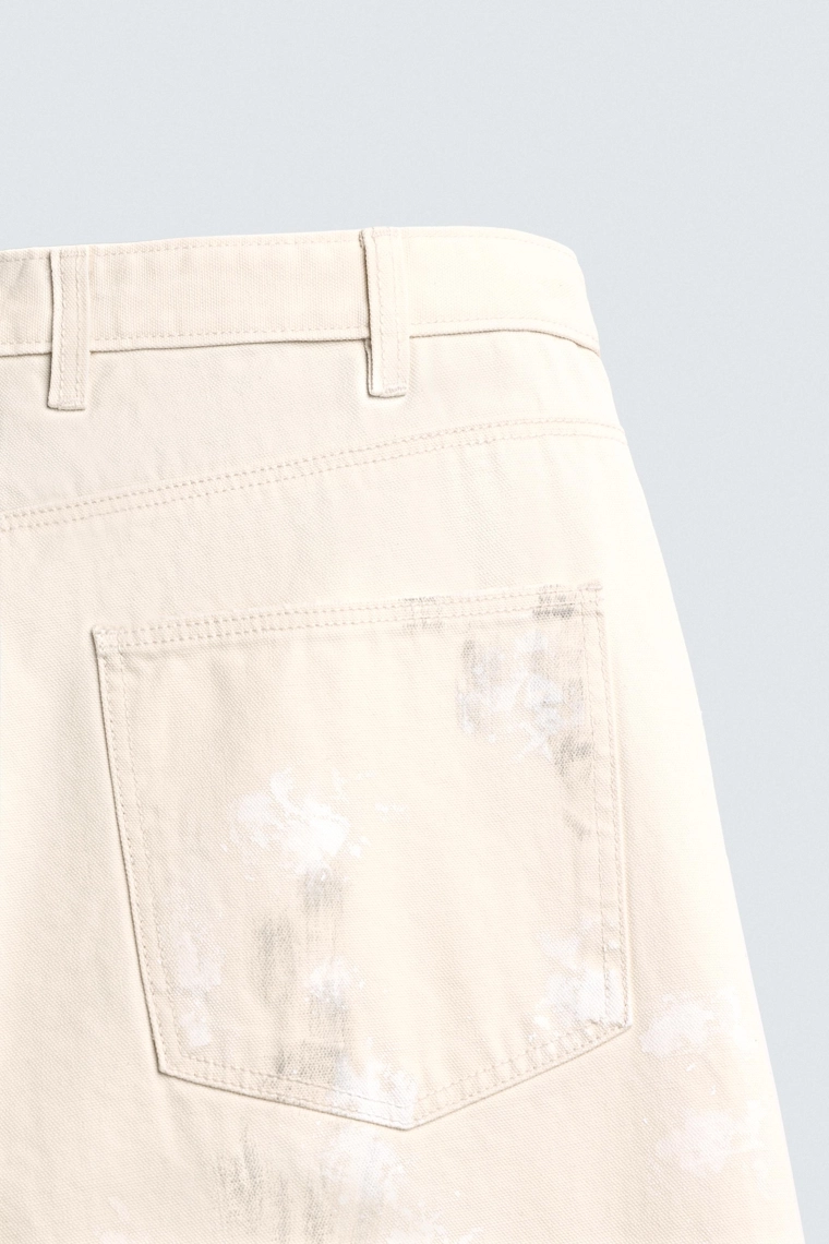 Багги велюровые брюки с абстрактным принтом