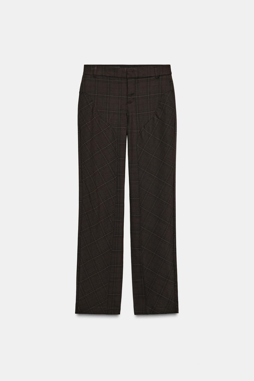 БРЮКИ В КЛЕТКУ С ДЕКОРАТИВНЫМИ ШВАМИ