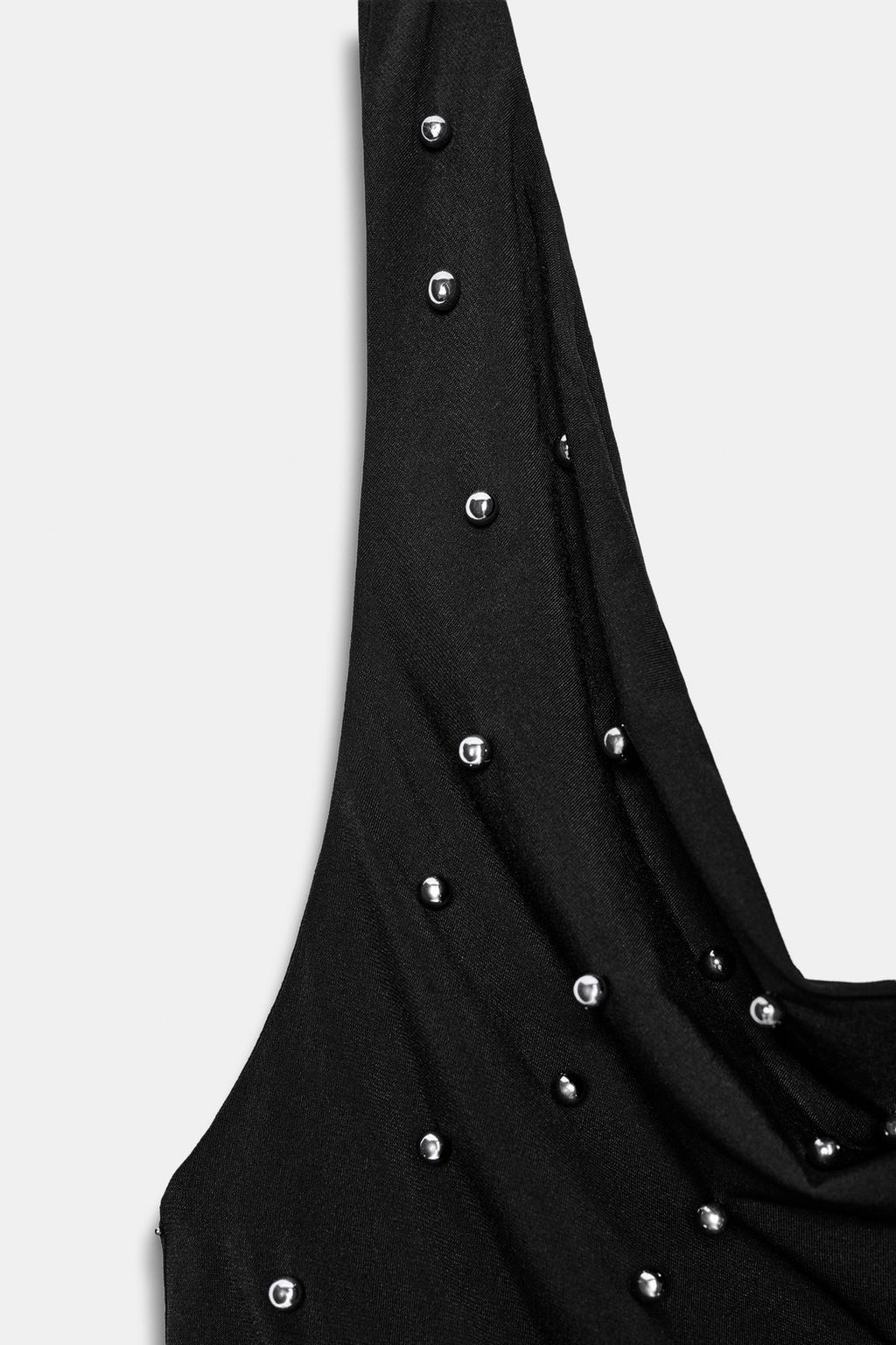 ТОП С ГОРЛОВИНОЙ ХАЛТЕР, АСИММЕТРИЧНЫЙ, СО СТРАЗАМИ