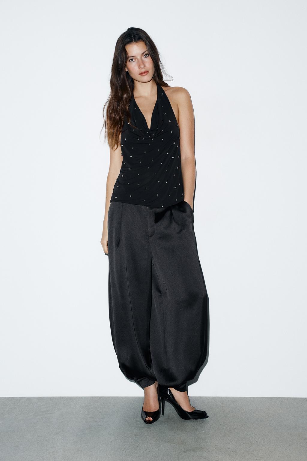 ТОП С ГОРЛОВИНОЙ ХАЛТЕР, АСИММЕТРИЧНЫЙ, СО СТРАЗАМИ