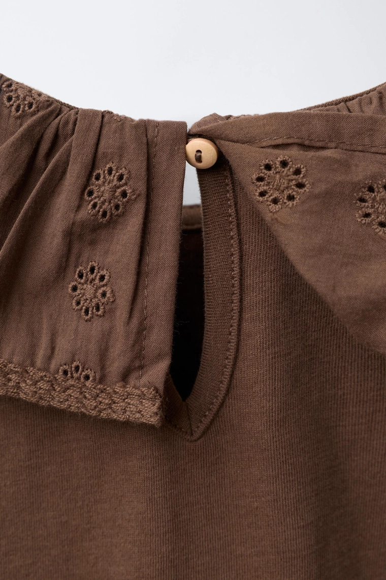 Футболка с вшитым воротником-петер-пен