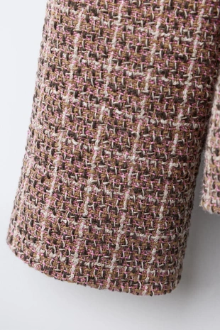 Куртка из рельефной ткани в клетку с бархатными бантами- Заказать в России