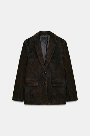 Блейзер из 100% замши с карманами- Заказать в России