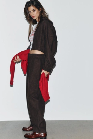 Брюки прямого кроя из мягкой ткани- Заказать в России