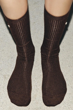 Купить Zara Носки из смесовой шерсти с украшениями и бусинами