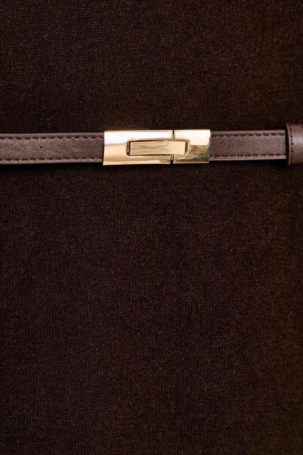 СВИТЕР ИЗ 100% ШЕРСТИ С ВЫСОКИМ ВОРОТНИКОМ И РЕМНЕМ