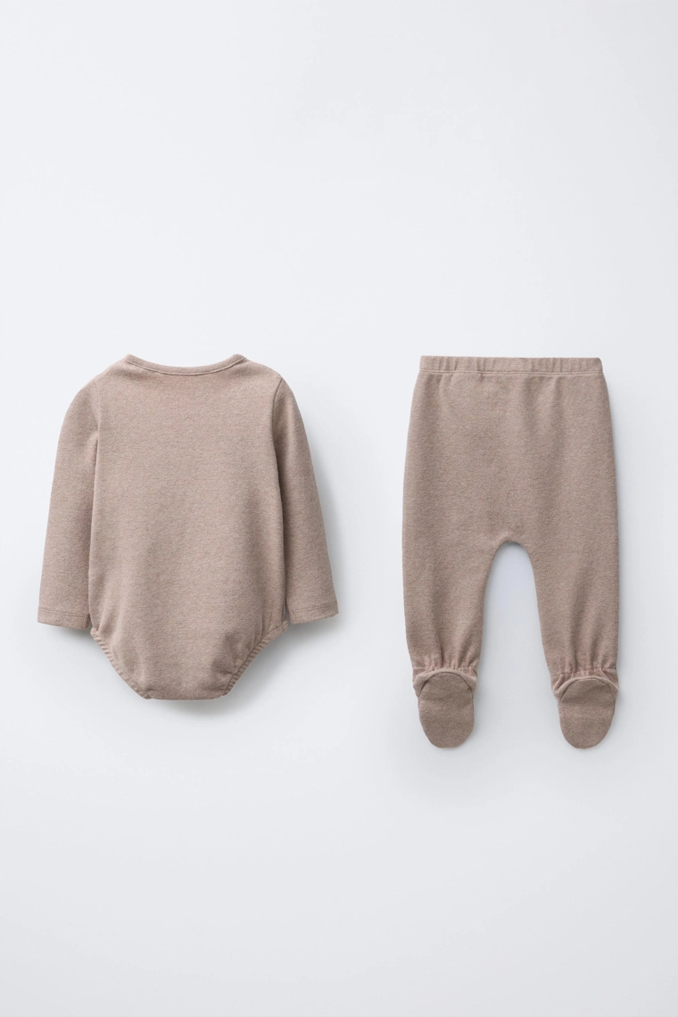 Набор из меланжевого боди и леггинсов