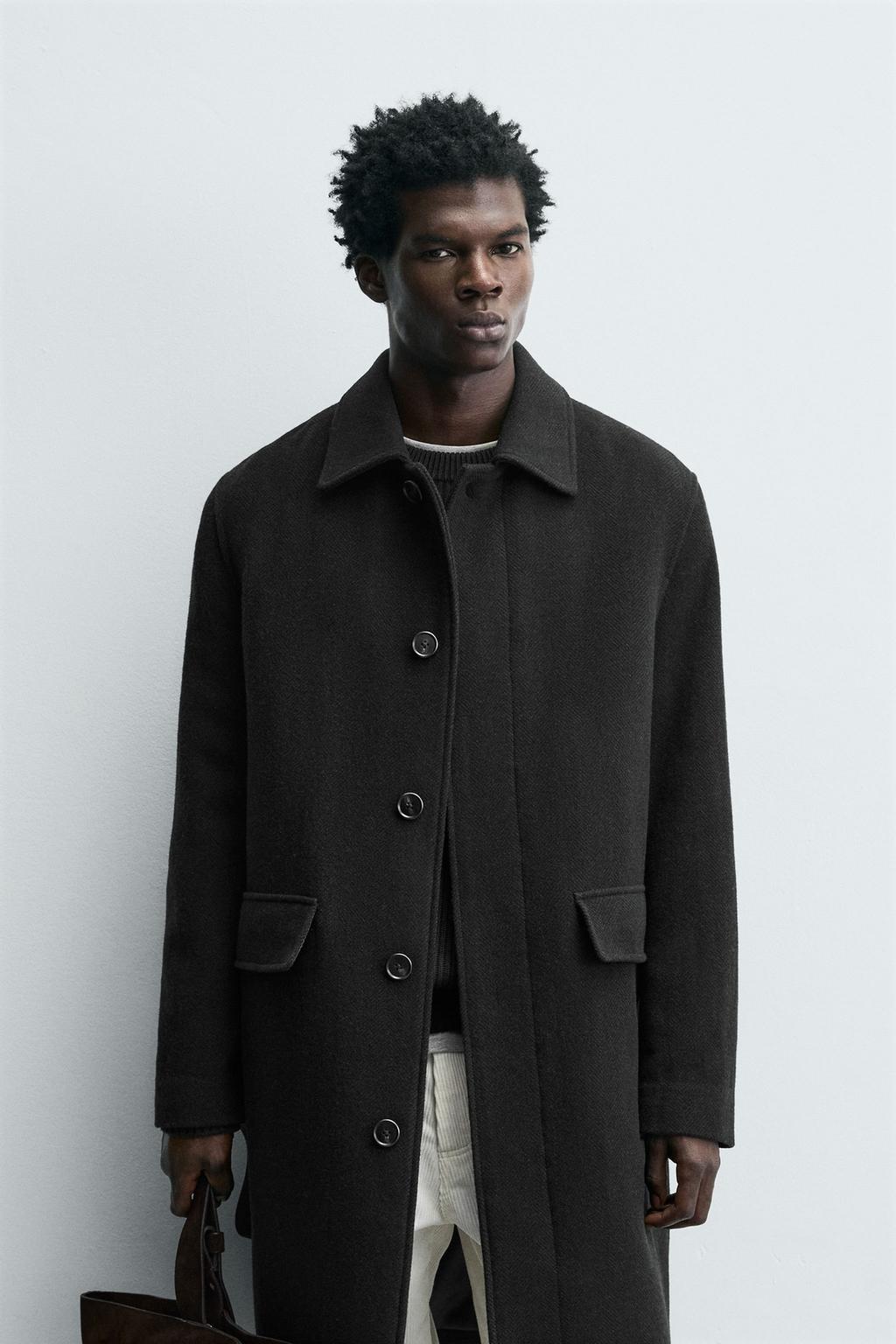 ПАЛЬТО ИЗ 100% ШЕРСТИ В ЕЛОЧКУ