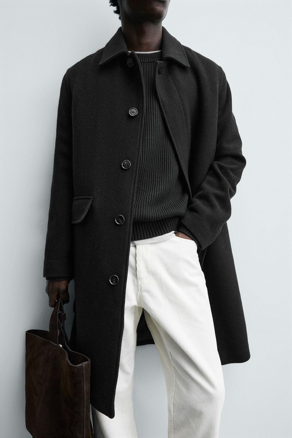 ПАЛЬТО ИЗ 100% ШЕРСТИ В ЕЛОЧКУ