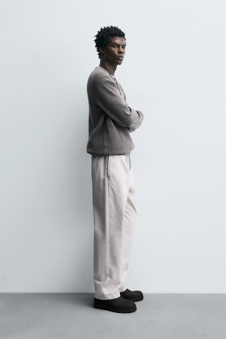 Джемпер с воротником бекер из рубчика