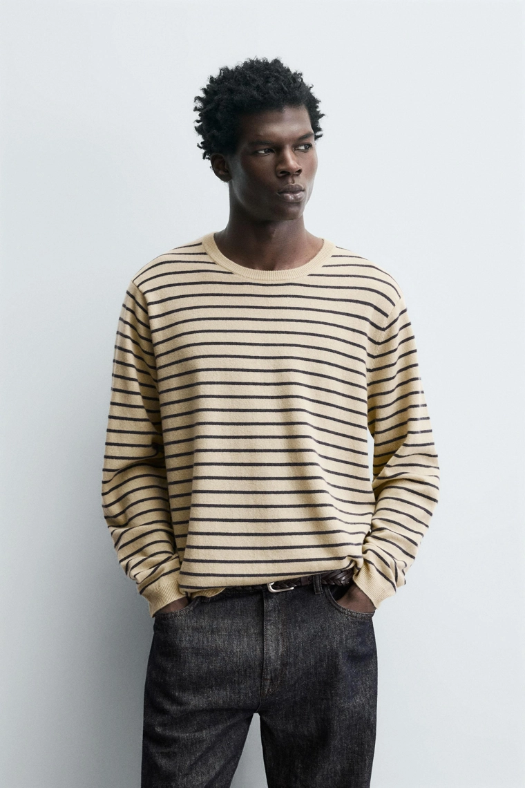 Полосатый свитер из шерсти и кашемира