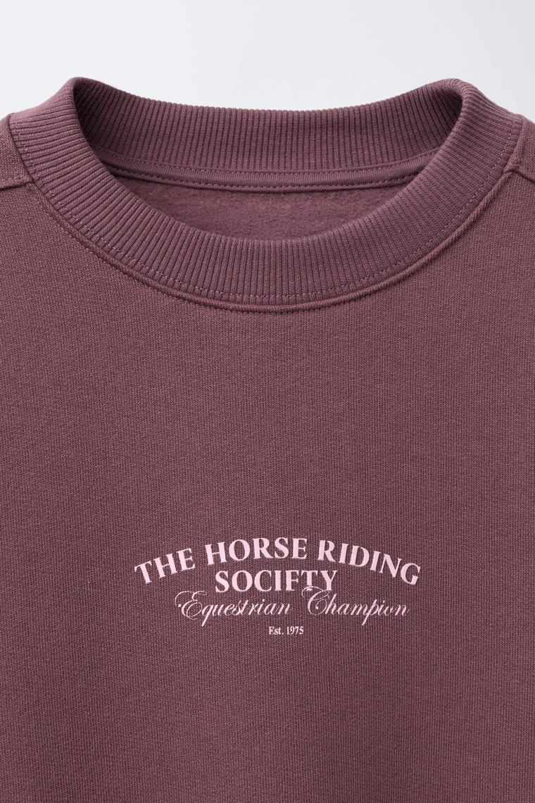 Свитшот с принтом на поднятом тексте